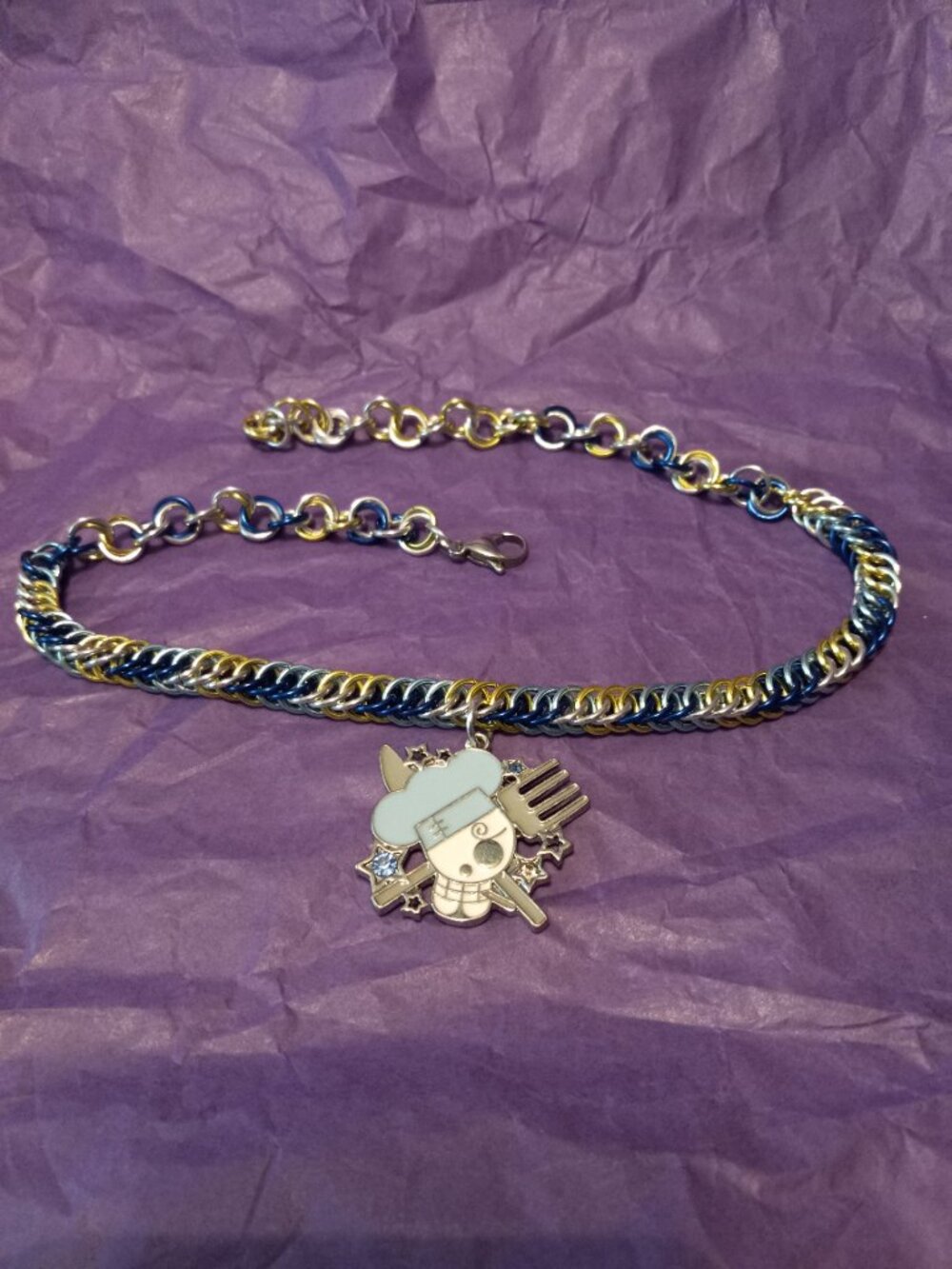 Half Persian choker necklace with Sanji symbol